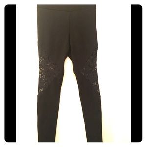 Lace cut out leggings